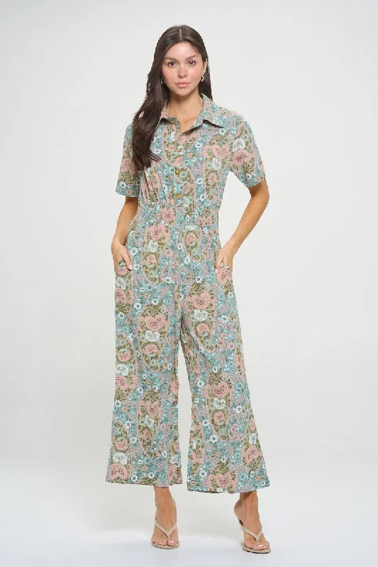 Premium Fabrics Paisley Print Jumpsuit