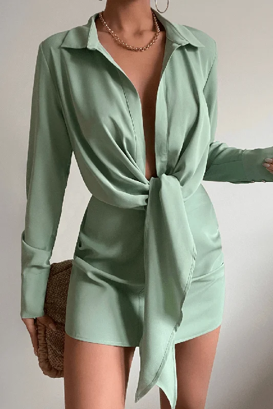 Holiday Attire Sale Aja Mini Dress - Matte Sage