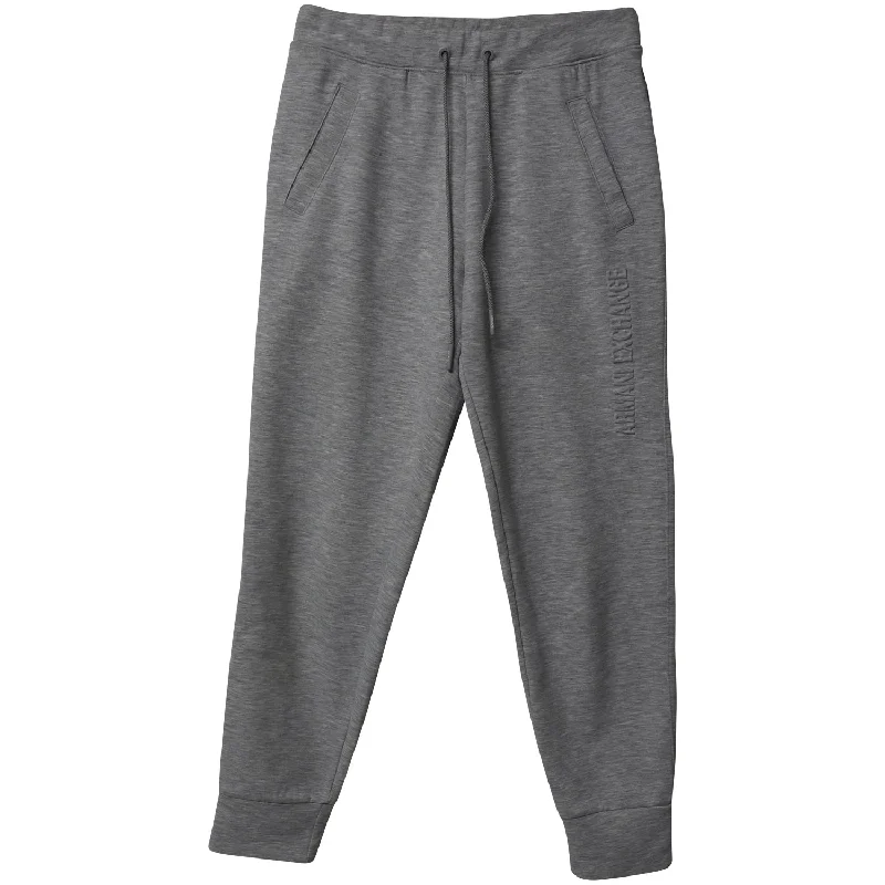 Big Discounts Armani Exchange Debossed LogonJogger Pants in Grey Cotton