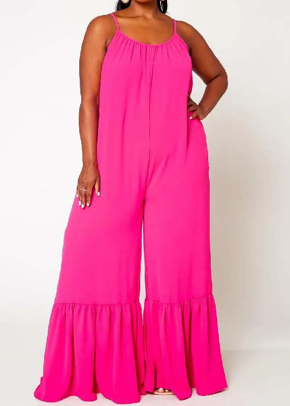 Limited Time Offer Hi Curvy Plus Size Women Wide Leg Comfy Jumpsuit