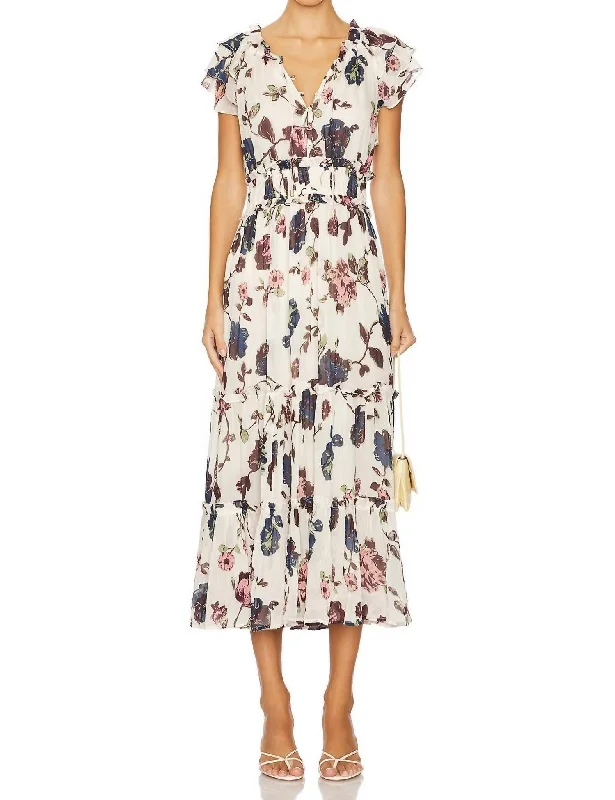 Big Sale Event Delaney Midi Dress In Garden Print