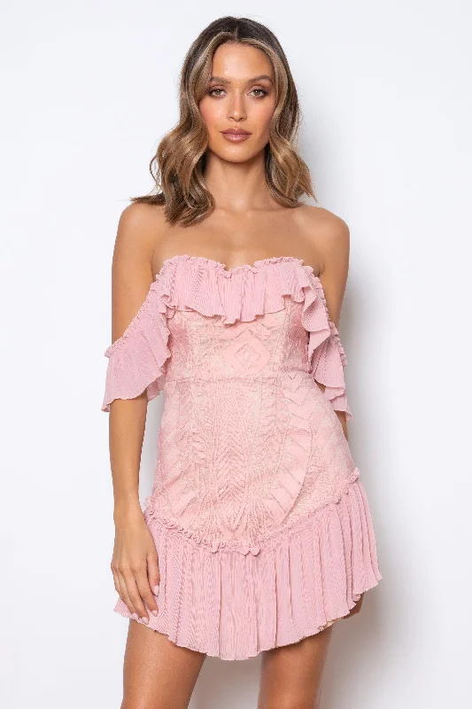 Cutting Edge Fashion Dreamer Mini Dress - Blush