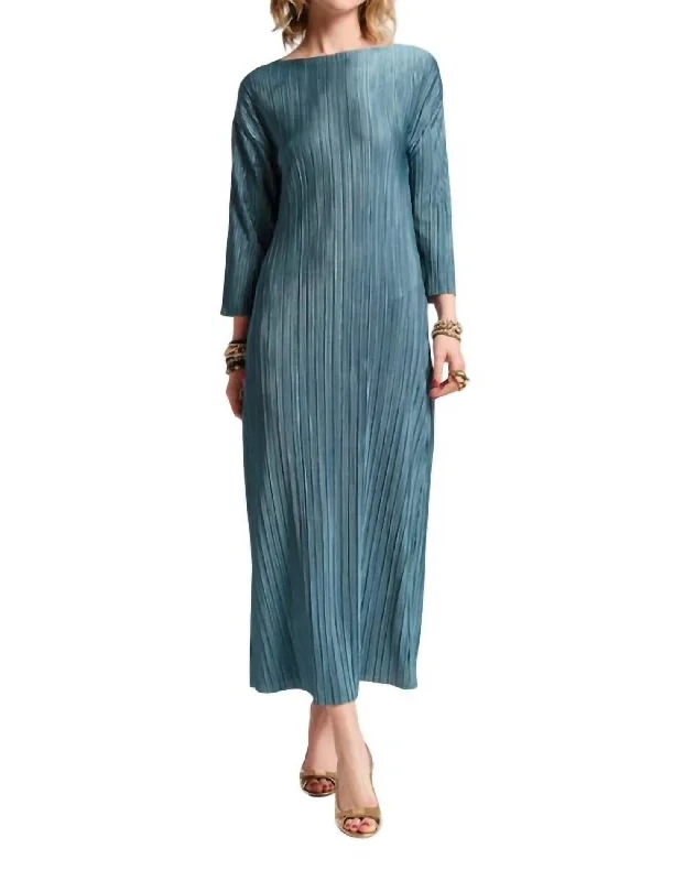 Fashion Forward Outfits Slinky Pleated Maxi Dress In French Blue