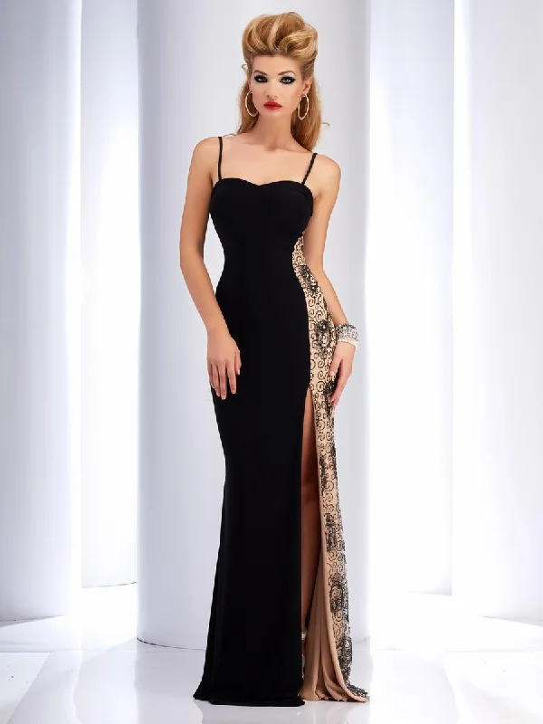 Women Wear Boutique Clarisse - 2817 Sequined Contrast Panel Gown