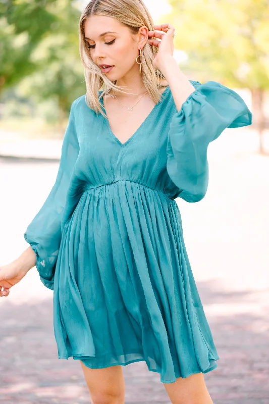 Earthy Tones Make Your Day Emerald Green Babydoll Dress