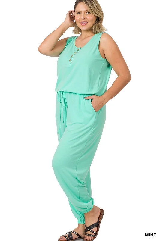 Cutting Edge Fashion LD-D {Destined to Impress} Mint Sleeveless Romper PLUS SIZE 1X 2X 3X