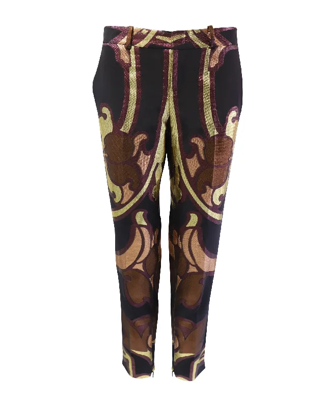 Everyday Basics Gucci Art Nouveau Disco Trousers in Multicolor Jacquard Silk