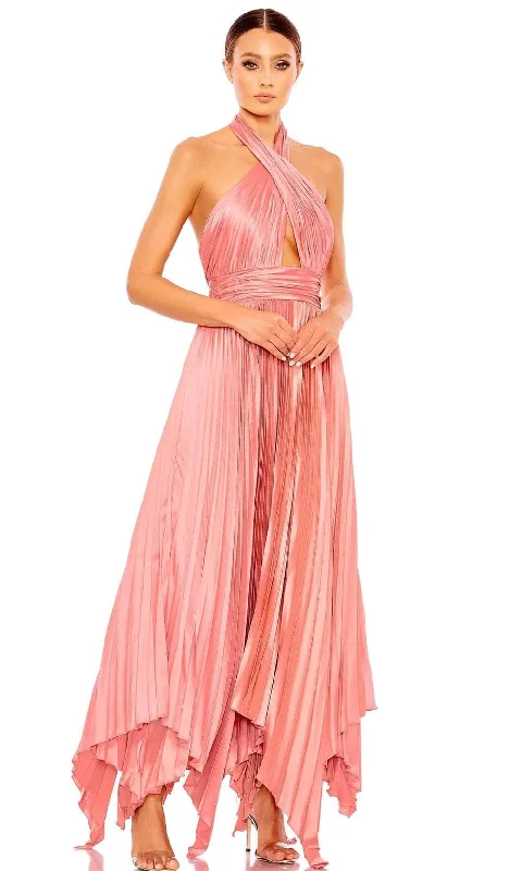 Season Offer Mac Duggal 11302 - Halter Pleated Prom Gown