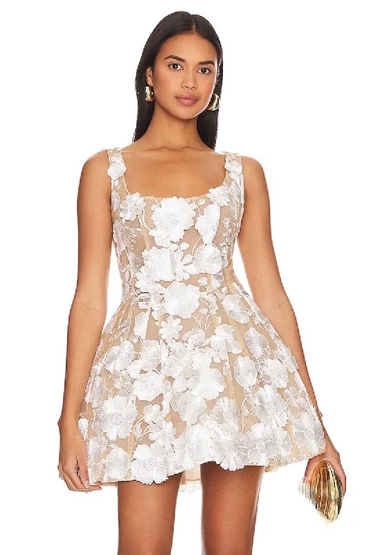 Eclectic Fashion Vandelia Lace Applique Mini Dress