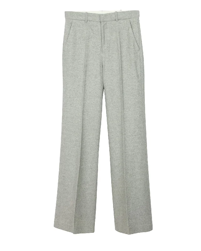 Best Sellers Joseph Straight Trousers in Grey Wool