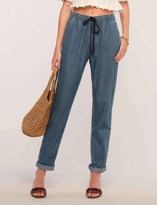 Elegant Clothing Gatsby Straight Leg Pants In Denim