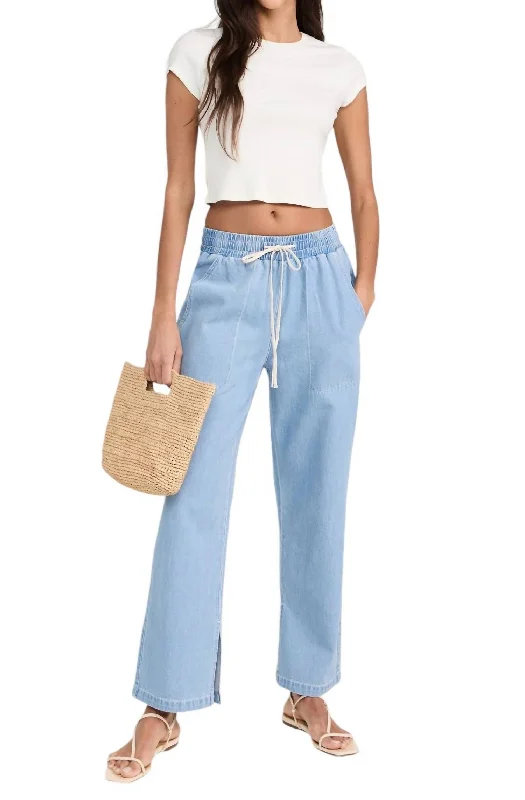 Budget Saver Vinh Chambray Pant In Faded Blue