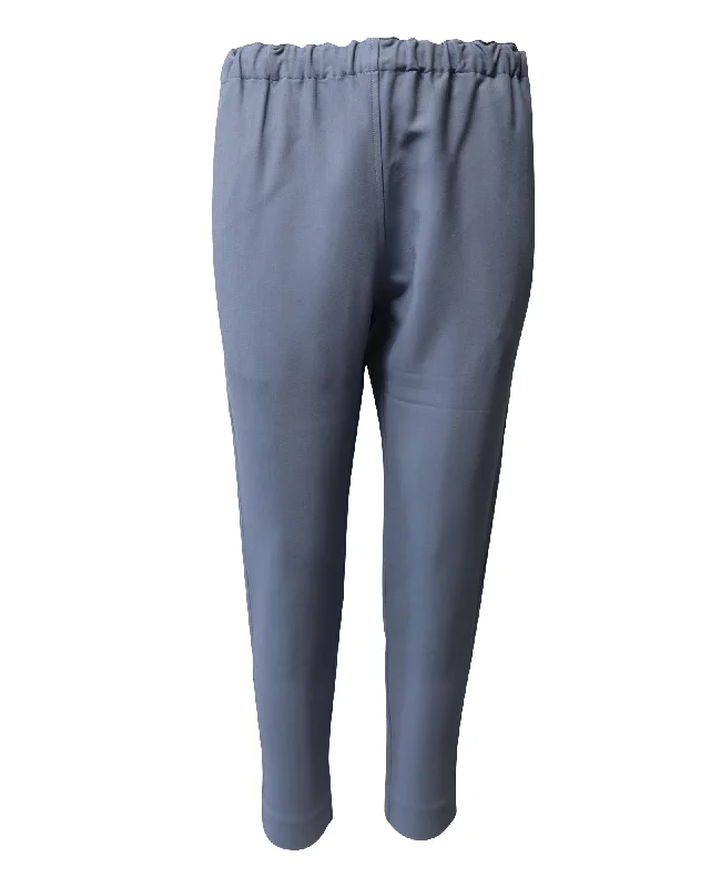 Best Sellers Bassike Tapered Pants in Blue Viscose