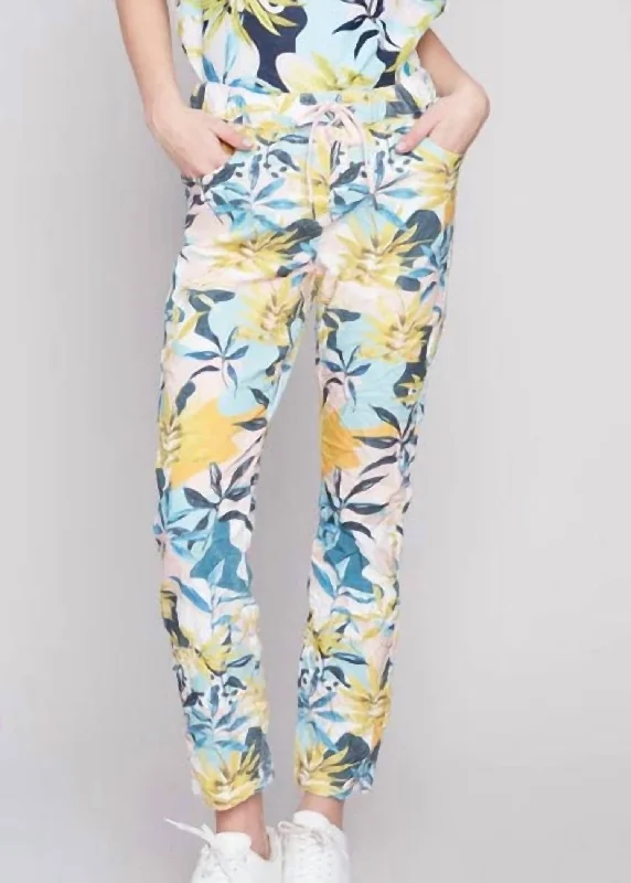 Special Offer Printed Balneaire Resort Cropped Jogger In Multi