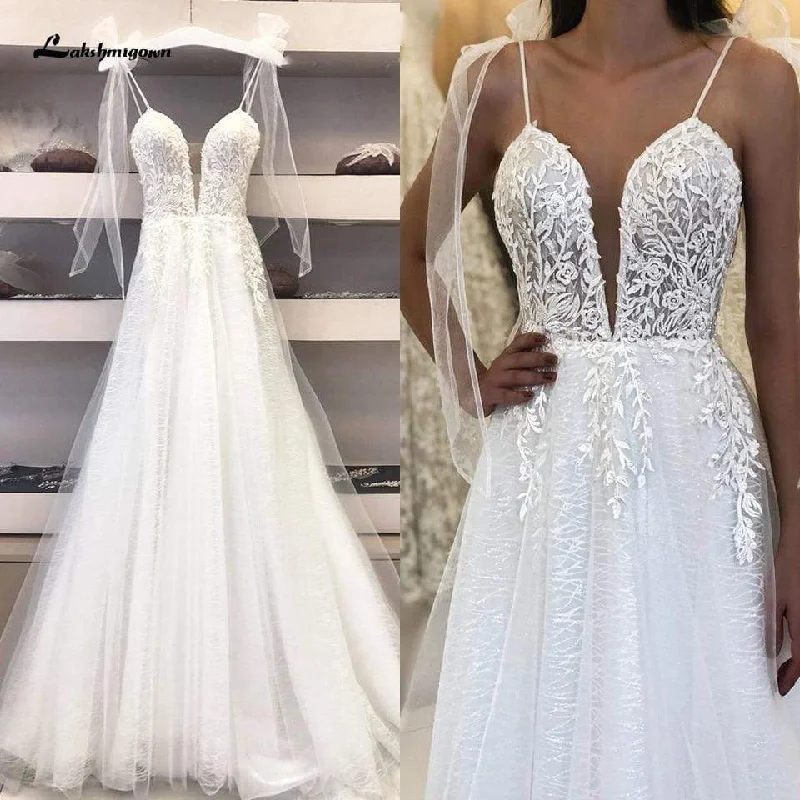 Trend Alert Roycebridal Deep V-neck Sexy Boho Bridal Wedding Dress