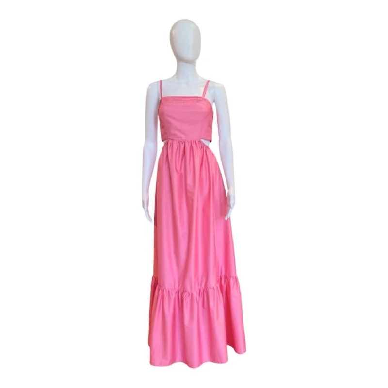 Luxe Women's Fashion Chrissy Cut Out Maxi Dress In Pink