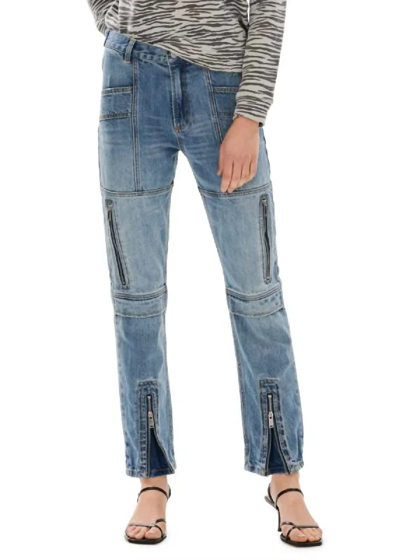 Shop Ladies Clothes Piper Utility Denim Pants In Blue