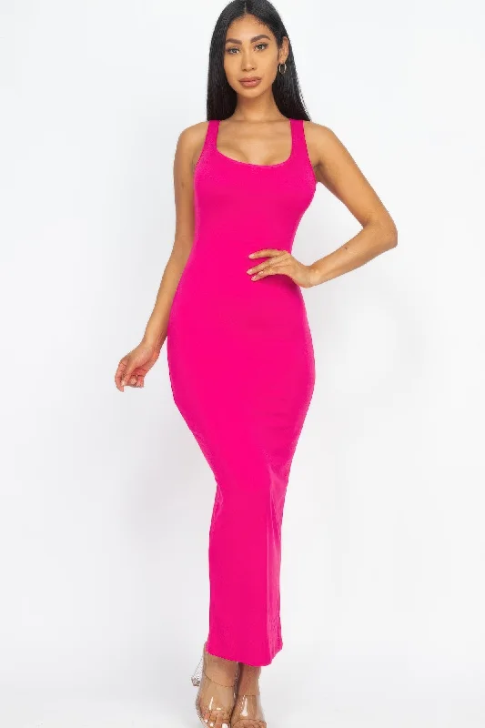 Urban Femme Streetwear FASHNZFAB Women's Solid Basic Maxi Dress