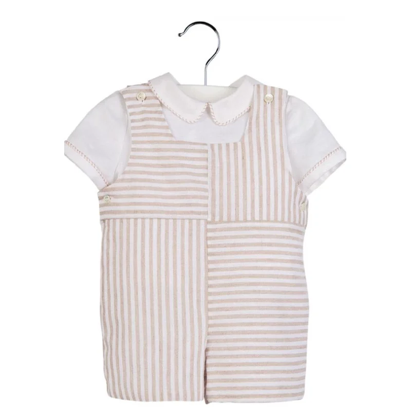 Trend Setting Wardrobe Luli & Me Boys Linen Romper