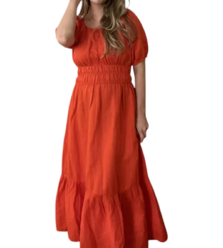 Women Online Clothing Boutiques Bea Maxi Dress In Hot Orange