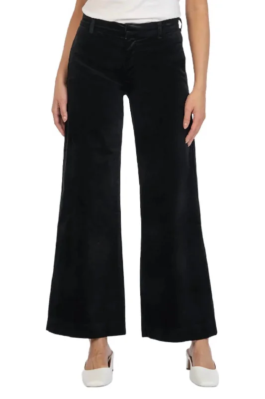 Quality Wear Meg High Rise Velveteen Trouser In Black