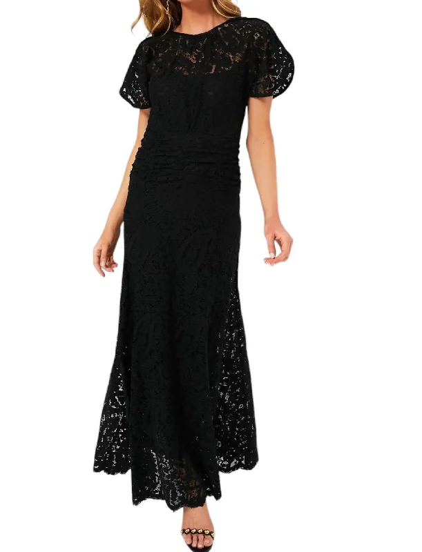 Stylish Women's Apparel Lace Maxi Dress In Black