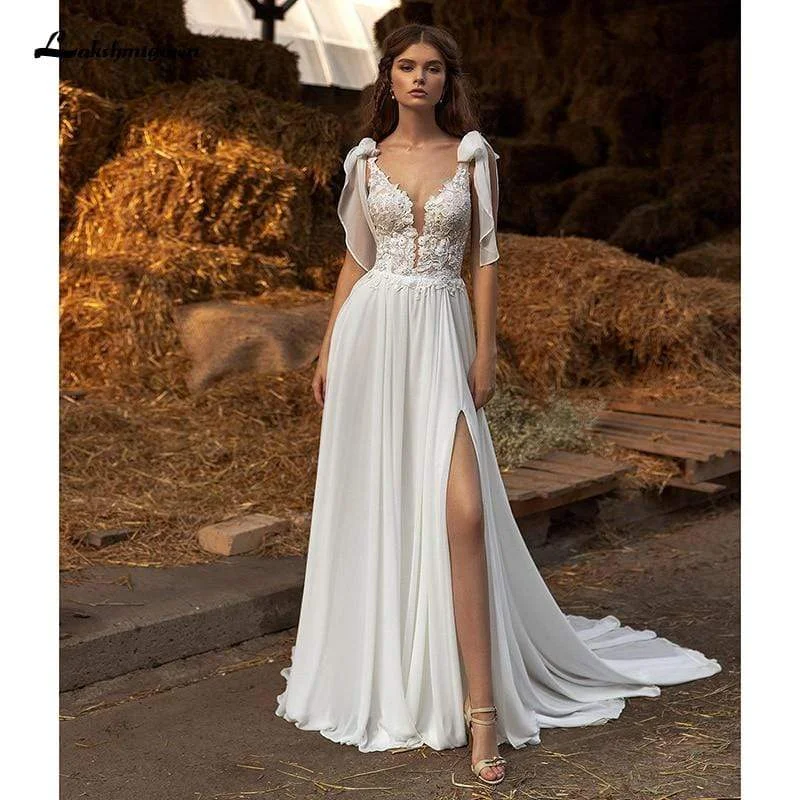 Special Offer For You Roycebridal Chiffon A line Wedding Dresses Elegant Bridal