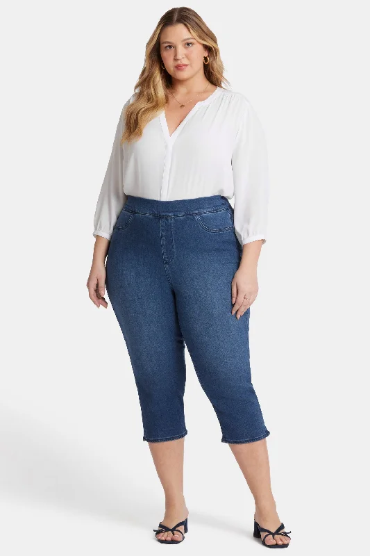 Free Spirited Fashion Dakota Crop Pull-On Jeans In Plus Size - Olympus