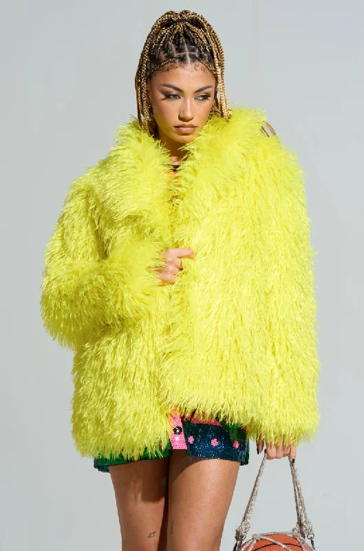 Online Clothing Stores HIGHLIGHT OF YOUR NIGHT FAUX FUR JACKET