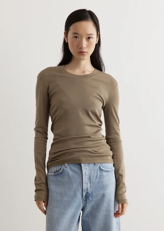 Relaxed Style Rib Long Sleeve T-Shirt