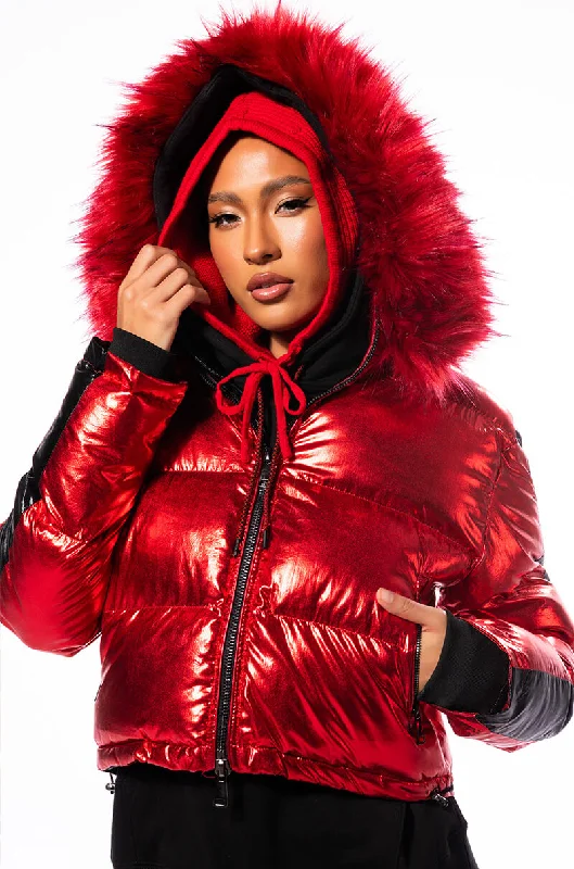 Exclusive Discount AKIRA TOUR METALLIC PUFFER COAT