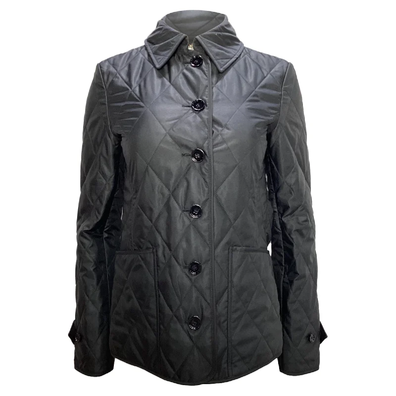 Latest Trends Burberry Quilted Jacket in Black Cotton