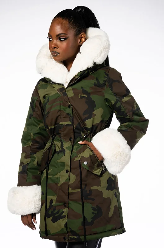 Flash Discount FUR LINED CAMO COAT