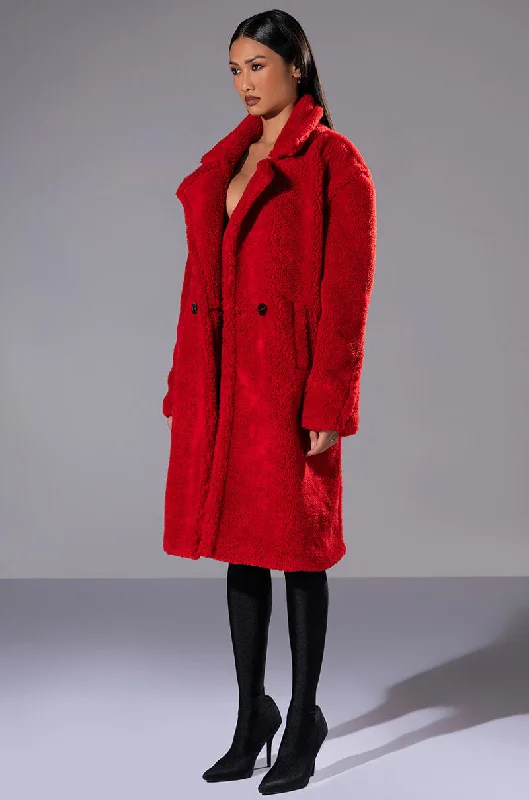 Clothing Brands CLASSIC TEDDY TRENCH IN RED