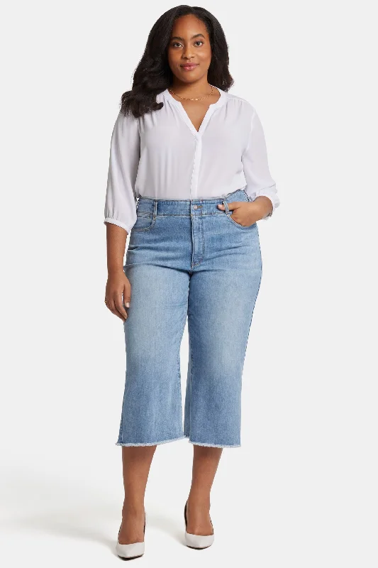 Season Sale Brigitte Wide Leg Capri Jeans In Plus Size - Corfu