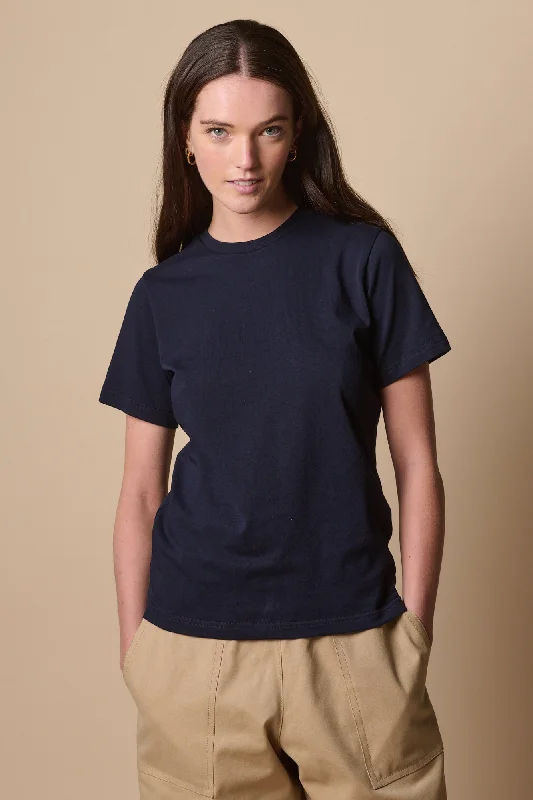 Fashion Essentials Women's Short Sleeve T Shirt - Navy