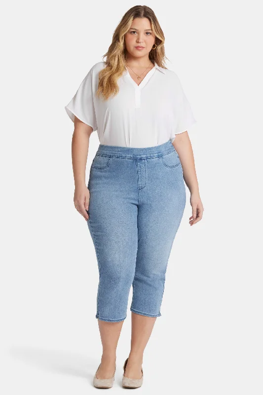 Chic Trend Collection Dakota Crop Pull-On Jeans In Plus Size - Corfu