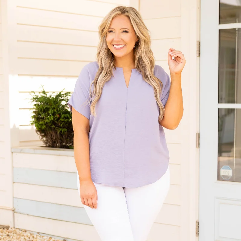 Comfort Centric Apparel New Point Of View Top, Lavender