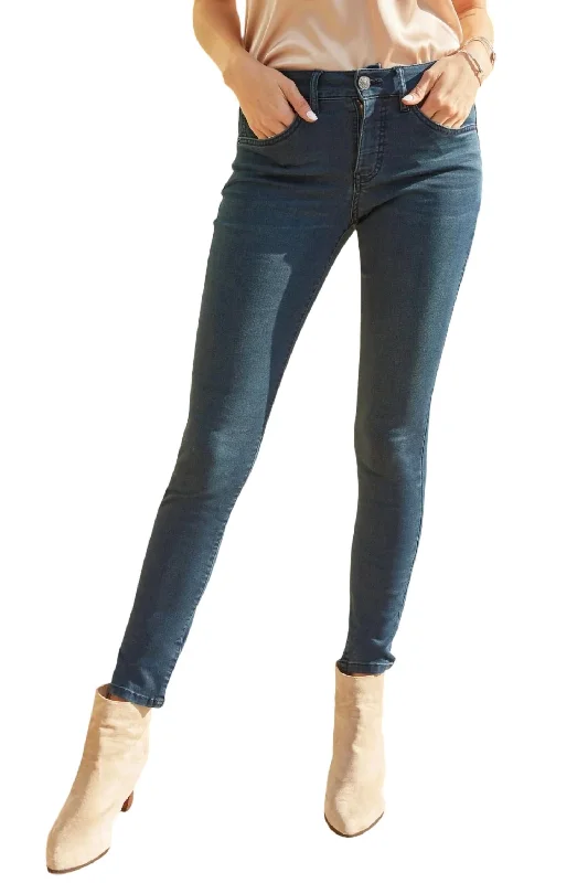 Comfort First Women's Fashion Missy Hyperdenim Super Stretchy Basic Skinny Jean In Blue Black