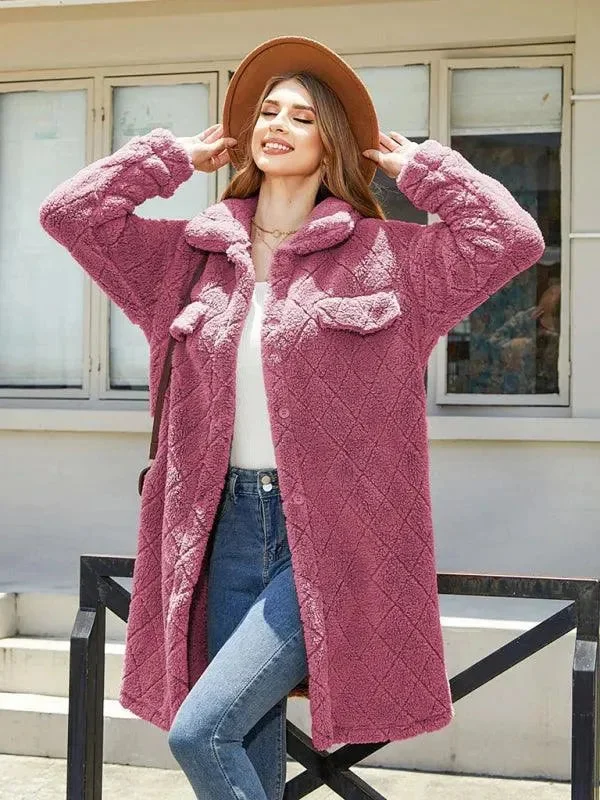 Wardrobe Upgrade Women's Plaid Plush Shirt Coat