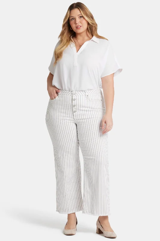 Weekend Exclusive Teresa Wide Leg Ankle Jeans In Plus Size - Beach Cruise Stripe