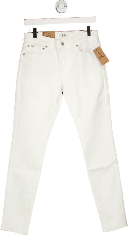 Casual Chic Polo Ralph Lauren White Tompkins Skinny Jeans W28