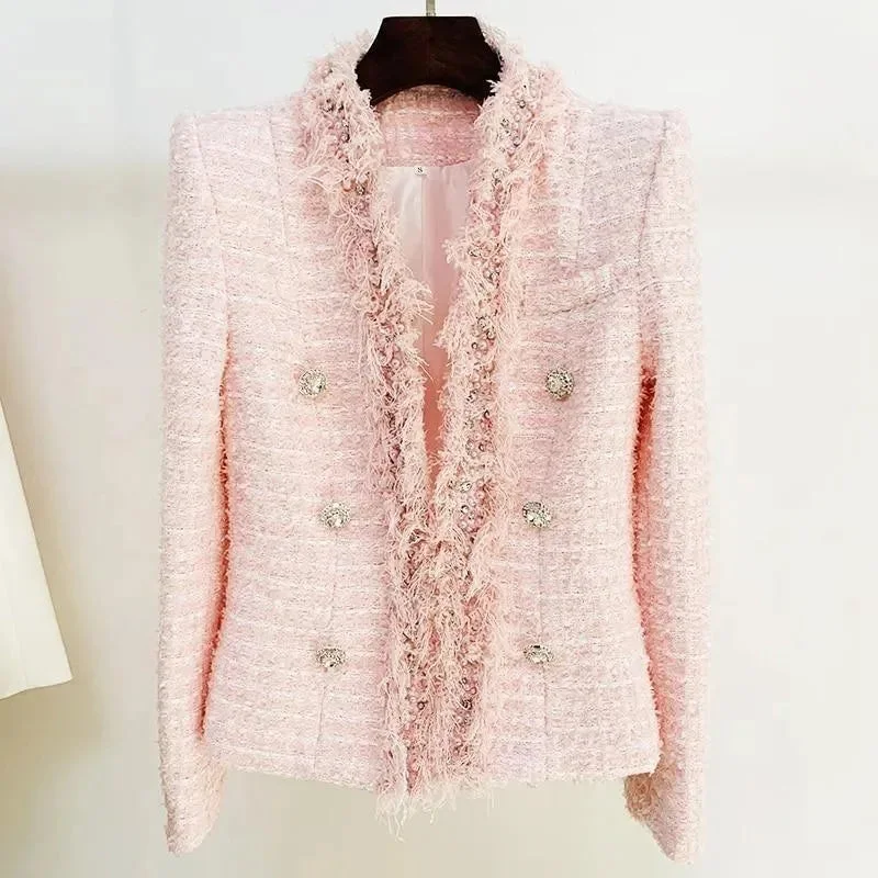 Women's Clothes Pearl Tweed Blazer Women - Casual - Pearl