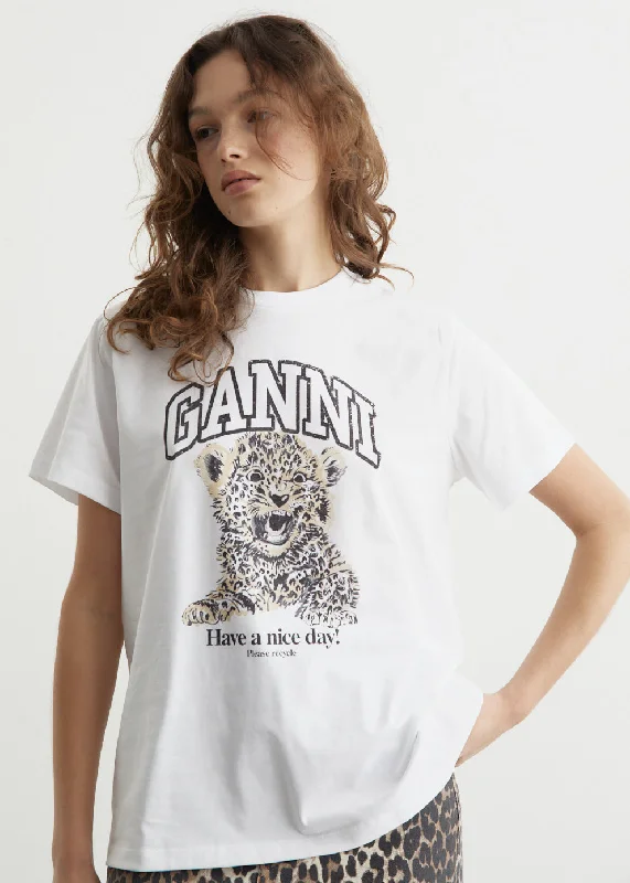 Festival Fashion Basic Jersey Leopard Relaxed T-Shirt