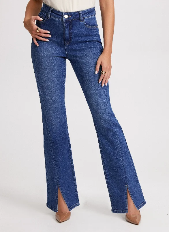 Redefining Women's Style Flared Split Hem Jeans