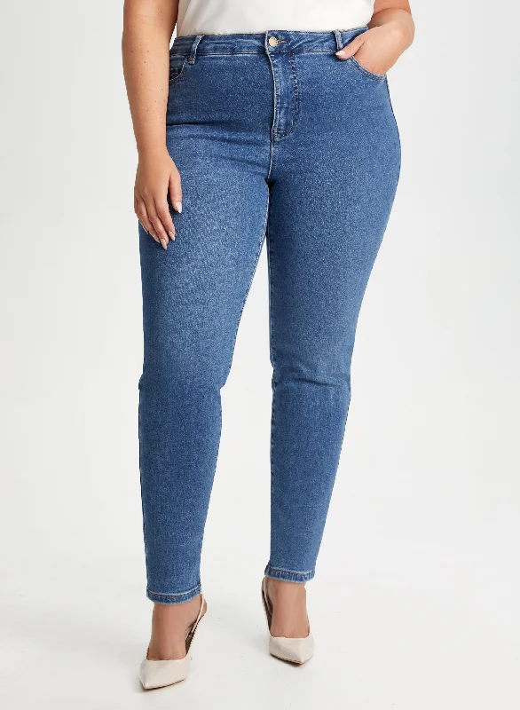 Chic And Comfortable Essential High Rise Slim Leg Jeans