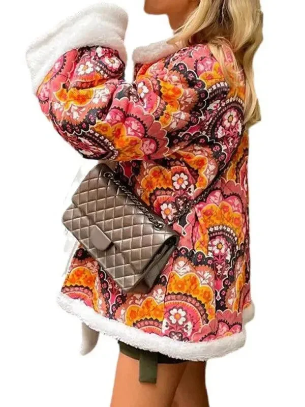 Big Savings Casual Loose Printed Women Coat