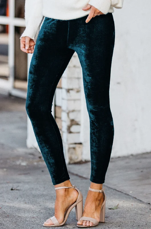 Chic Style Elastic Waist Velour Leggings