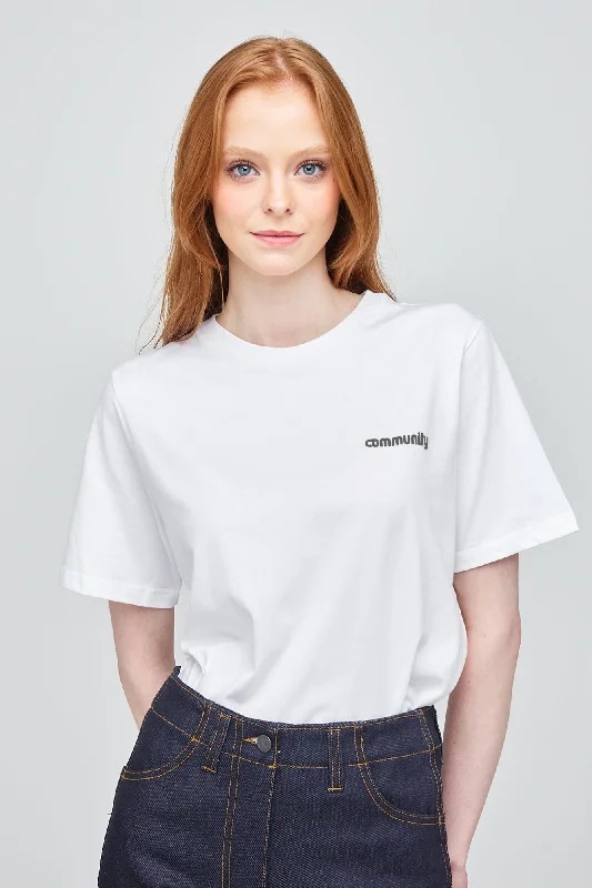 Special Occasion Wear Women's Short Sleeve Logo T Shirt - White/Black