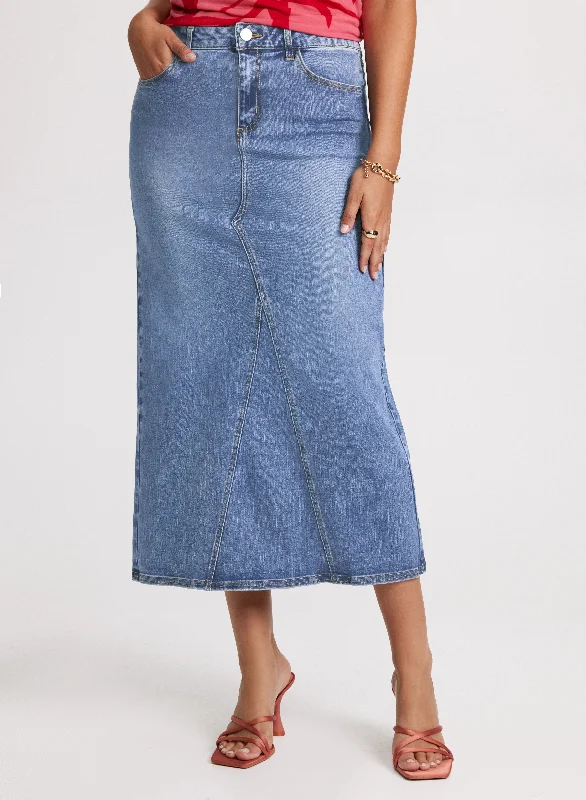 Comfort Centric Apparel A-Line Denim Skirt